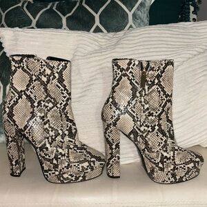 Snake skin ankle boot